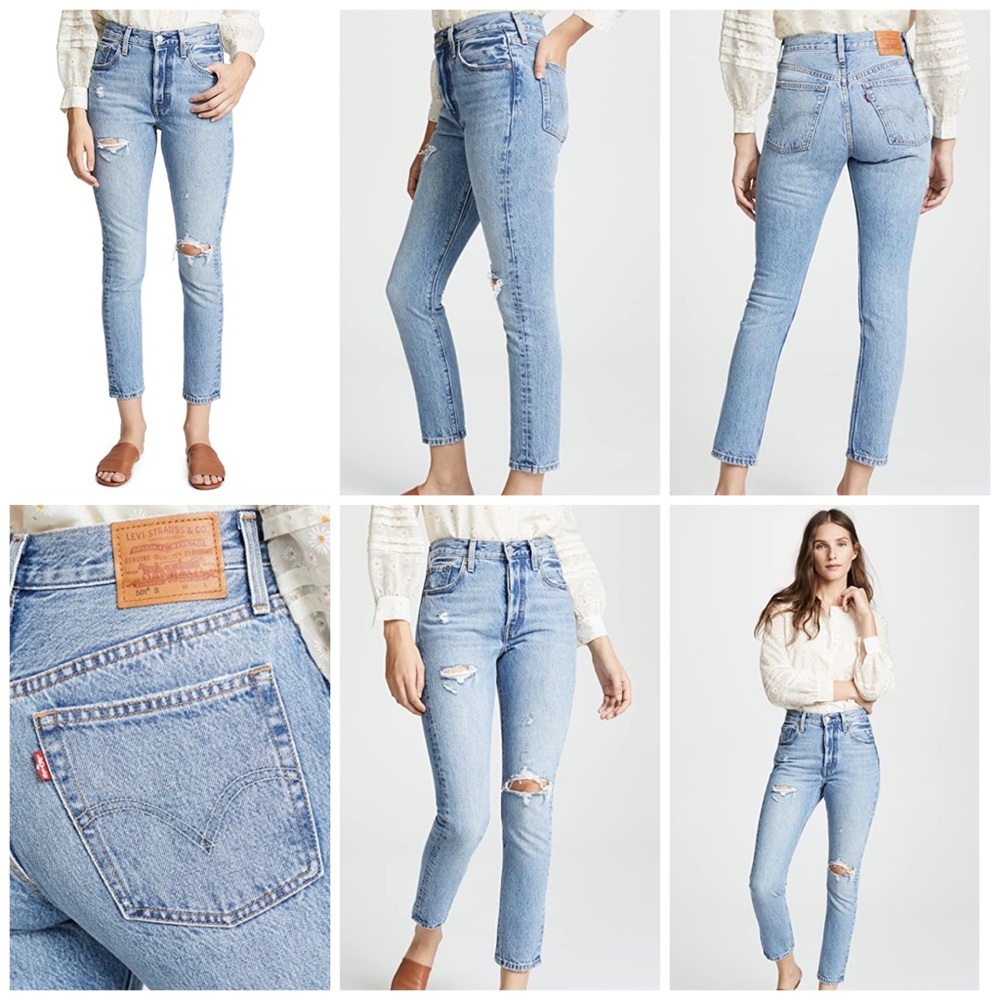 NWT Levi’s 501 Distressed Skinny Jeans in Can’t Touch This (Size 28)